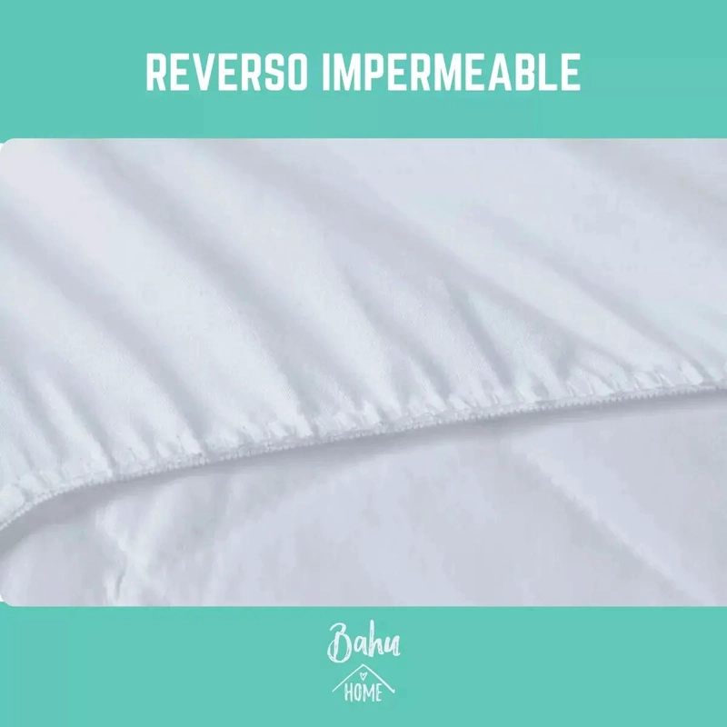 CUBRECOLCHON IMPERMEABLE 1 PLAZA 90X200 CON FALDA DE 30 CM - 1