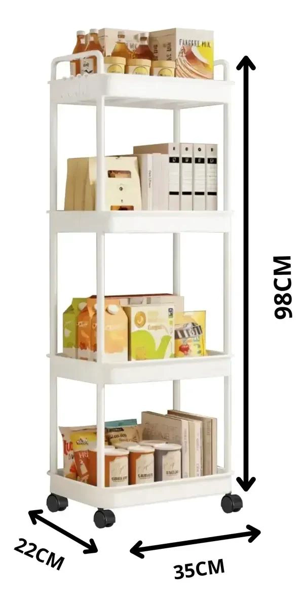 CARRITO ORGANIZADOR DE BAÑO Y COCINA CON 4 NIVELES Y RUEDAS - 3