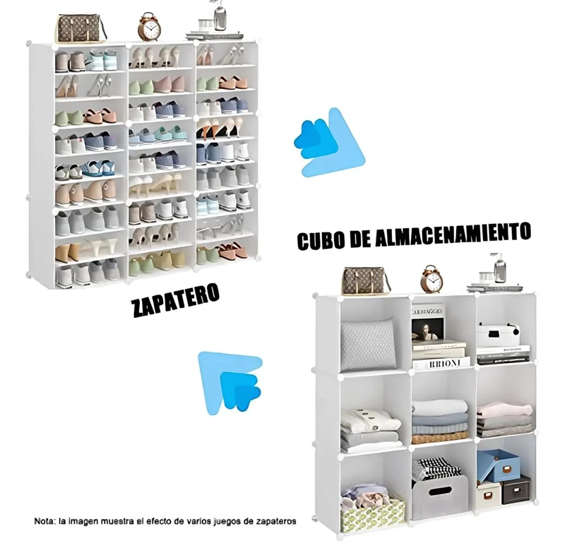 ZAPATERO ORGANIZADOR BLANCO CON 12 COMPARTIMENTOS Y 4 PUERTAS - 5