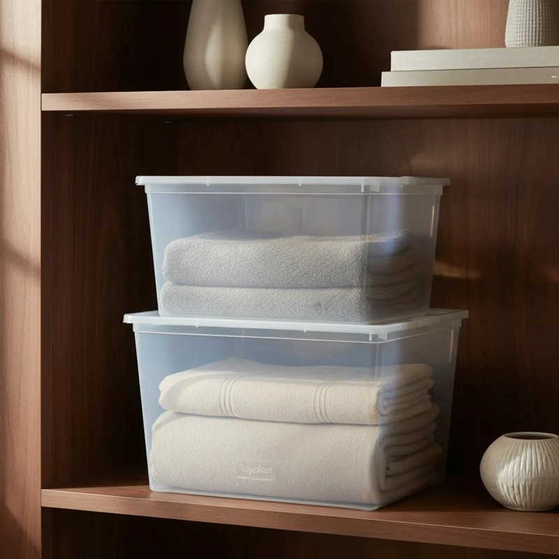 CAJA ORGANIZADORA APILABLE 30 L CON TAPA PARA JUGUETES - 1