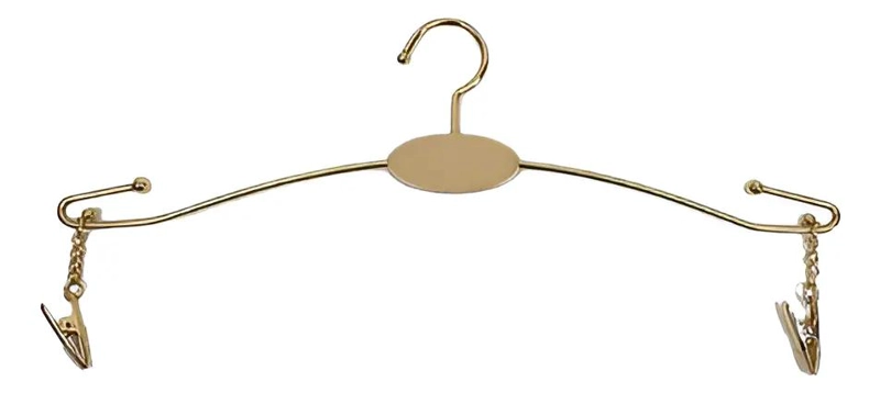 PACK DE 10 COLGADORES ELEGANTES PARA LENCERIA COLOR ORO - 1