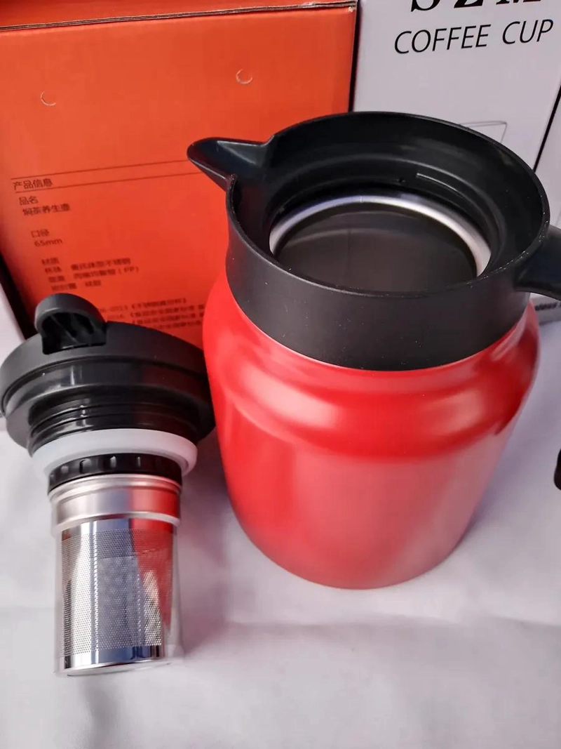 JARRA TE RMICA DE 1 LITRO CON FILTRO PARA INFUSIONES COLOR ROJO - 2
