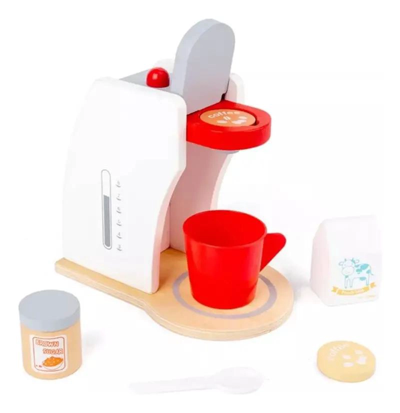 CAFETERA DE JUGUETE DE MADERA EDUCATIVA PARA NIÑOS - 1