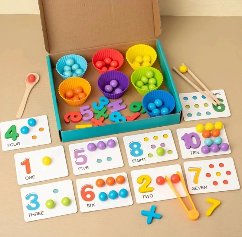 JUGUETE EDUCATIVO MONTESSORI PARA APRENDER COLORES Y NUMEROS - 1