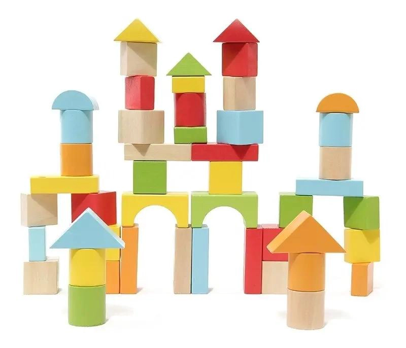 BALDE DE BLOQUES DE CONSTRUCCION DE MADERA PARA NIÑOS - 2