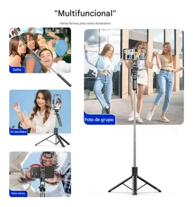 TRIPODE Y PALO SELFIE PORTATIL PARA CELULARES Y CAMARAS - 9