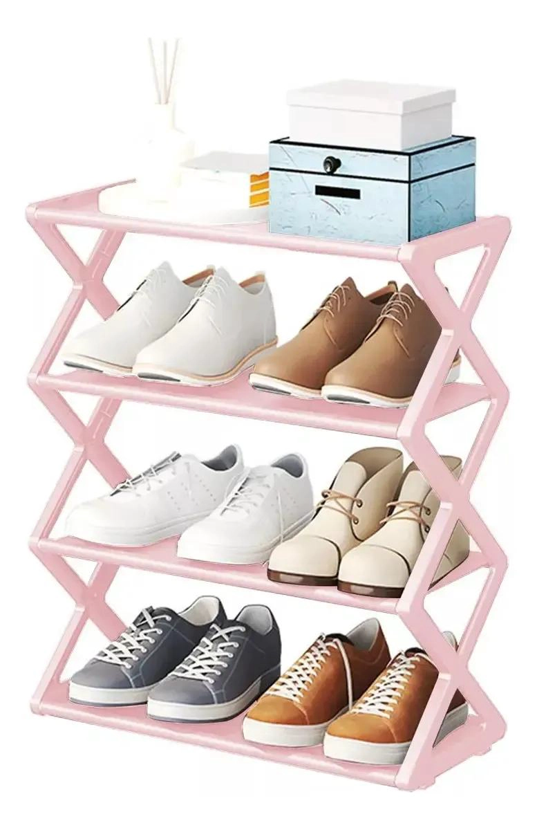 ZAPATERO ORGANIZADOR MULTIFUNCIONAL 4 NIVELES COLOR ROSA - 2