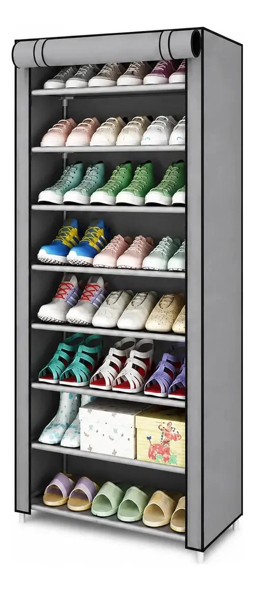 ZAPATERO ORGANIZADOR VERTICAL DE 10 NIVELES CON FUNDA ANTIPOLVO - 1