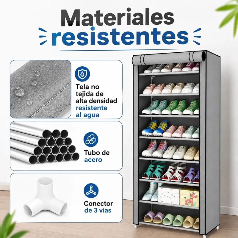 ZAPATERO ORGANIZADOR VERTICAL DE 10 NIVELES CON FUNDA ANTIPOLVO - 4