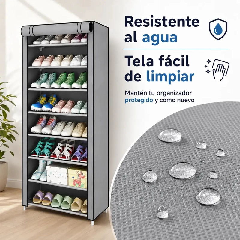 ZAPATERO ORGANIZADOR VERTICAL DE 10 NIVELES CON FUNDA ANTIPOLVO - 7