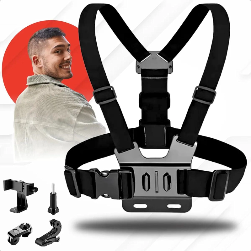 SOPORTE TORACICO AJUSTABLE PARA TELE FONO Y CAMARA DEPORTIVA - 1