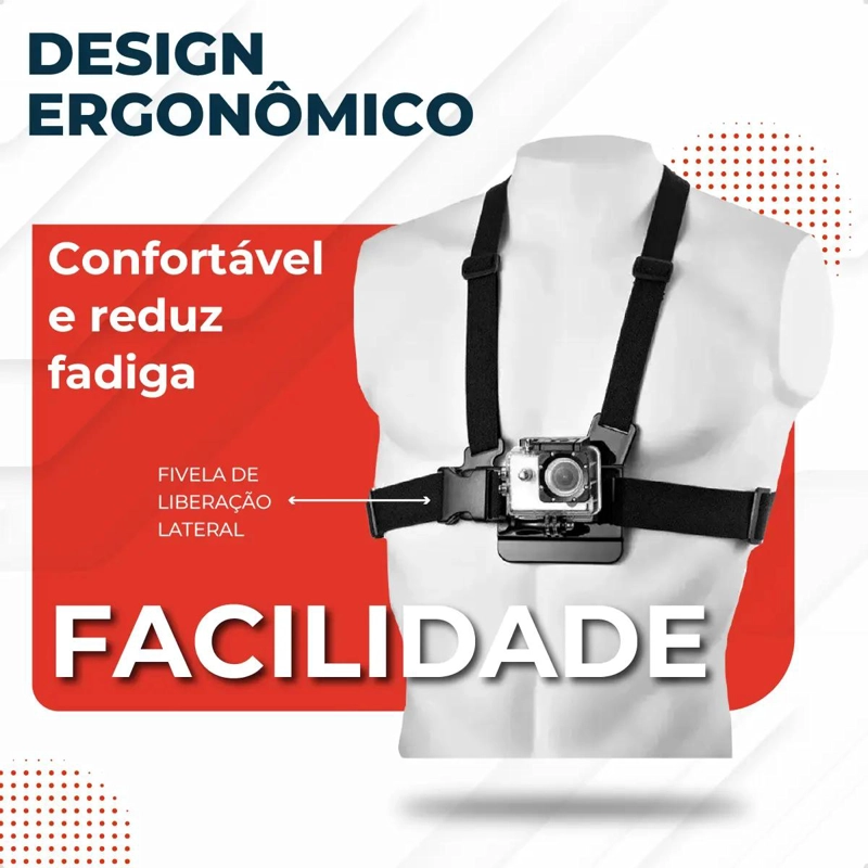 SOPORTE TORACICO AJUSTABLE PARA TELE FONO Y CAMARA DEPORTIVA - 2
