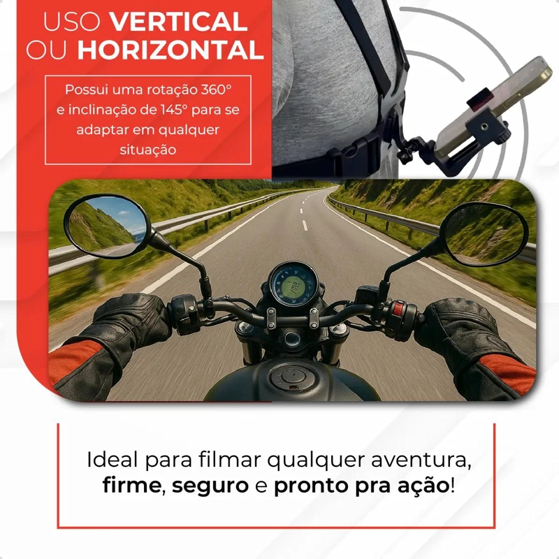 SOPORTE TORACICO AJUSTABLE PARA TELE FONO Y CAMARA DEPORTIVA - 3