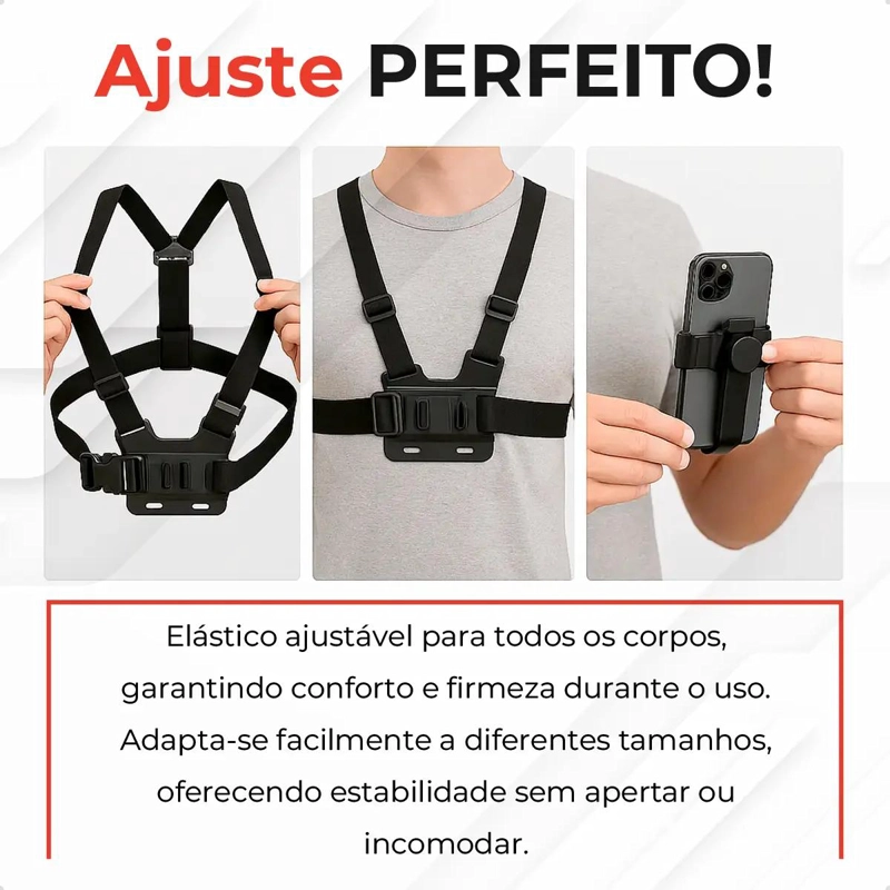 SOPORTE TORACICO AJUSTABLE PARA TELE FONO Y CAMARA DEPORTIVA - 4