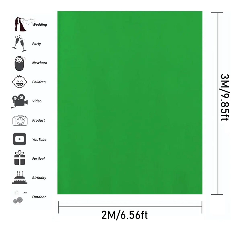 FONDO DE PANTALLA FOTOGRAFICA VERDE Y BLANCO 2X3M - 2