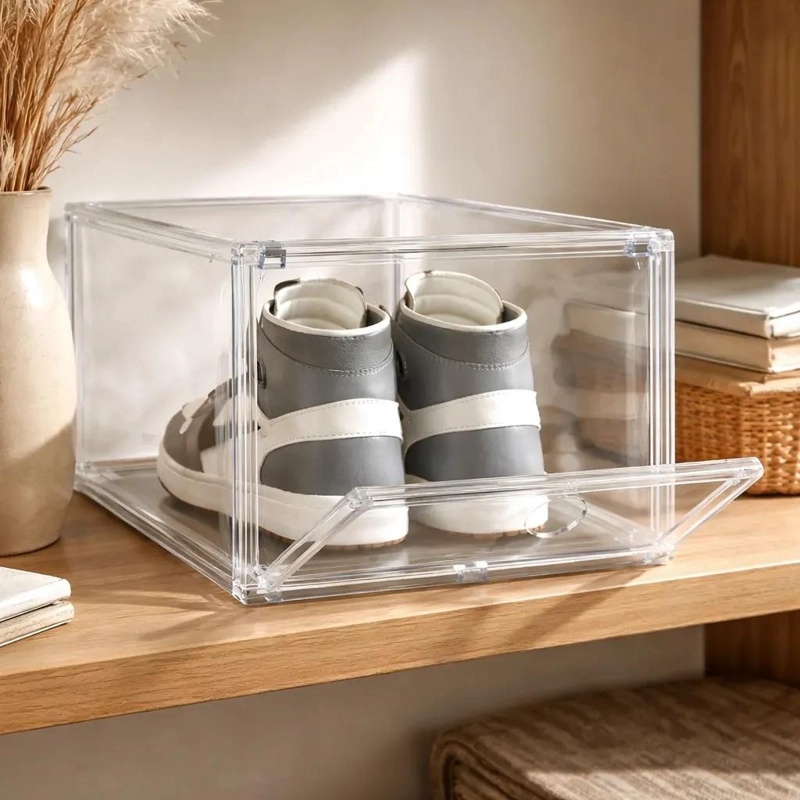 CAJA ORGANIZADORA APILABLE PARA CALZADO TRANSPARENTE - 1