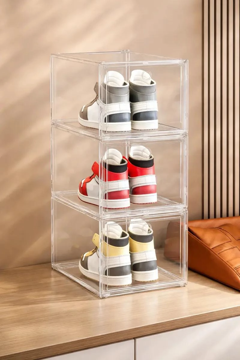 CAJA ORGANIZADORA APILABLE PARA CALZADO TRANSPARENTE - 2