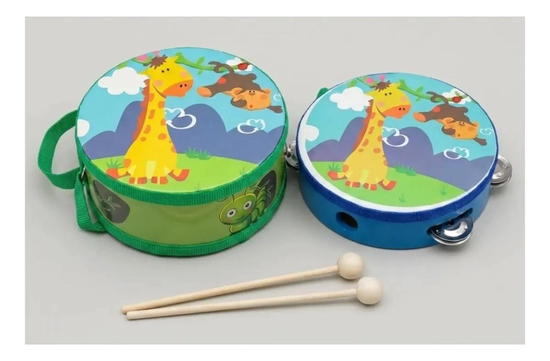 SET MUSICAL INFANTIL SELVA CON TAMBORIL Y PANDERO - 1