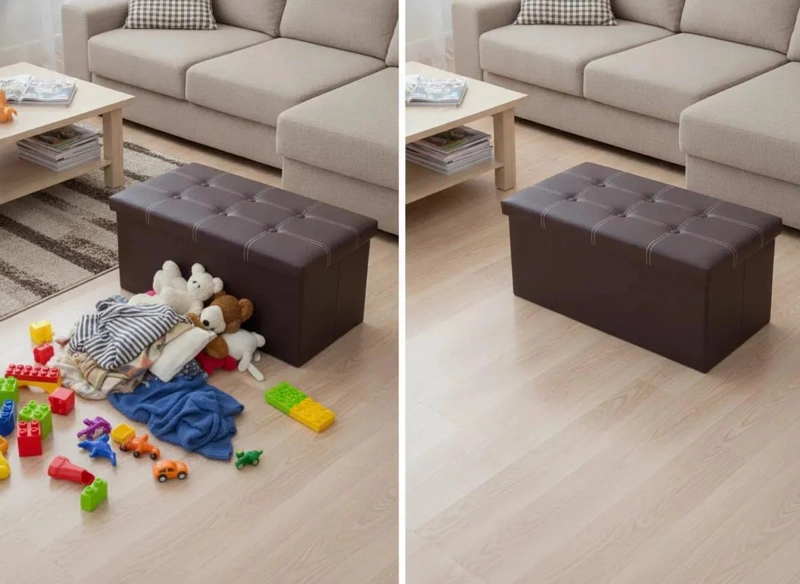 PUFF BAUL ORGANIZADOR PLEGABLE PARA HOGAR Y DORMITORIO - 4