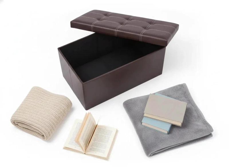 PUFF BAUL ORGANIZADOR PLEGABLE PARA HOGAR Y DORMITORIO - 6