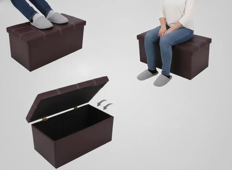 PUFF BAUL ORGANIZADOR PLEGABLE PARA HOGAR Y DORMITORIO - 7
