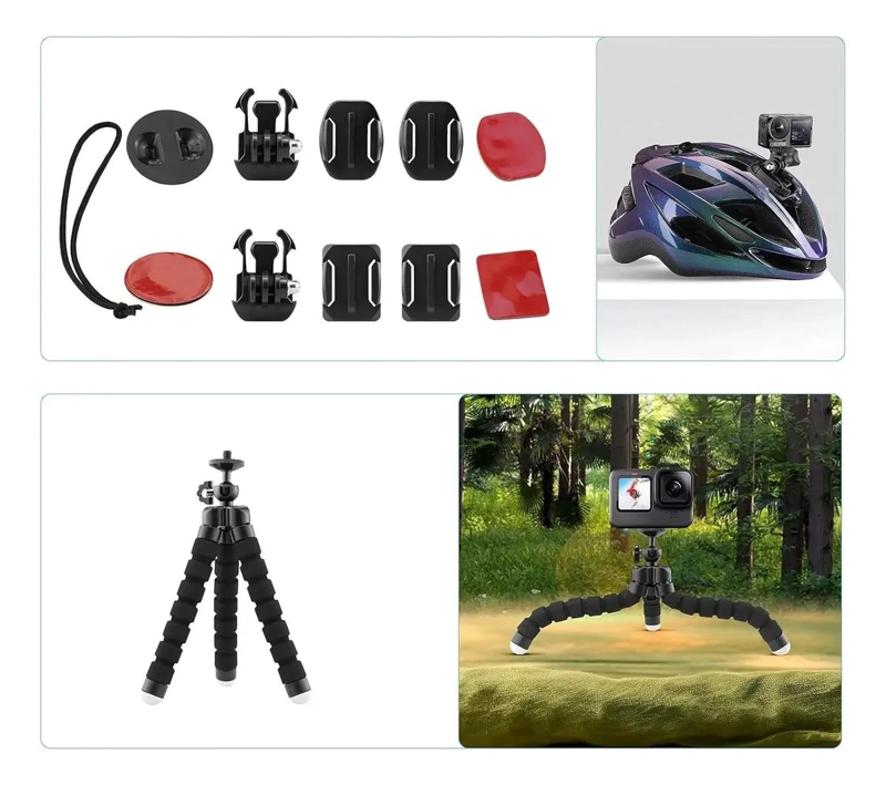 KIT COMPLETO DE ACCESORIOS PARA CAMARAS DE ACCION 50 EN 1 - 8