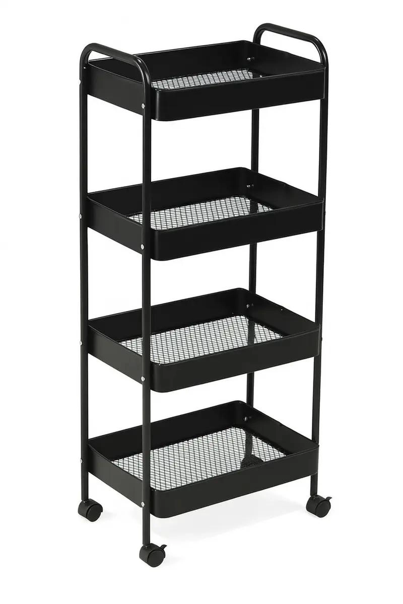 CARRITO ORGANIZADOR MULTIUSO 4 ESTANTES CON RUEDAS PARA HOGAR - 5
