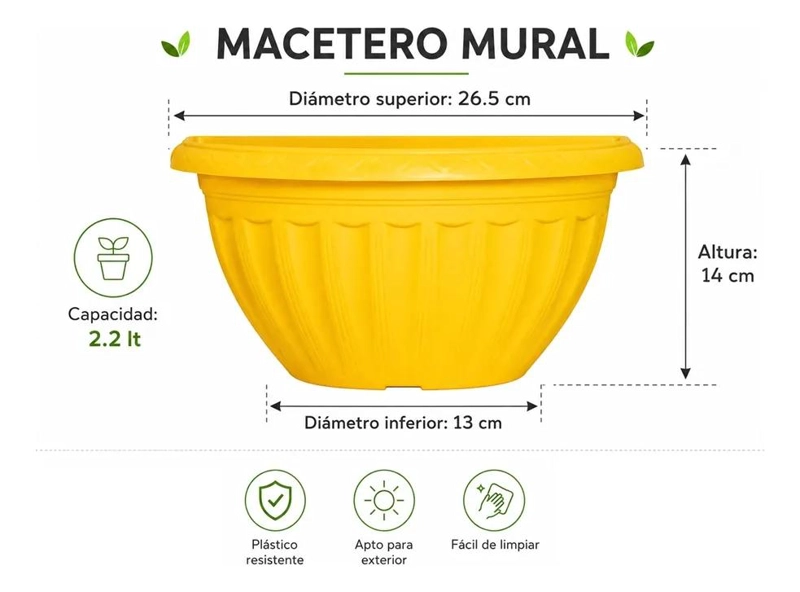 PACK DE 5 MACETEROS MURAL COLGANTES PARA DECORACION - 2