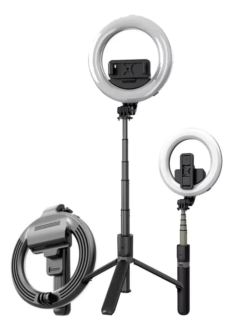 BASTON SELFIE CON ARO LED Y TRIPODE RETRACTIL - 1