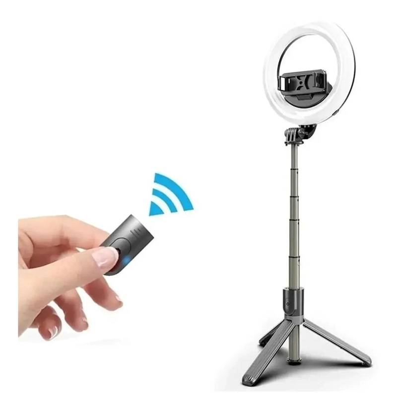 BASTON SELFIE CON ARO LED Y TRIPODE RETRACTIL - 2