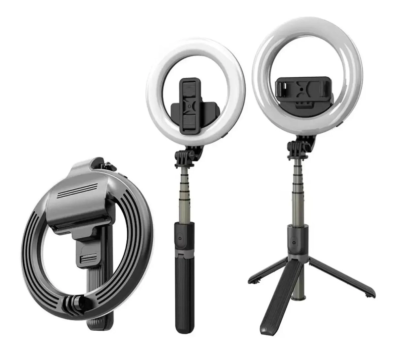 BASTON SELFIE CON ARO LED Y TRIPODE RETRACTIL - 3