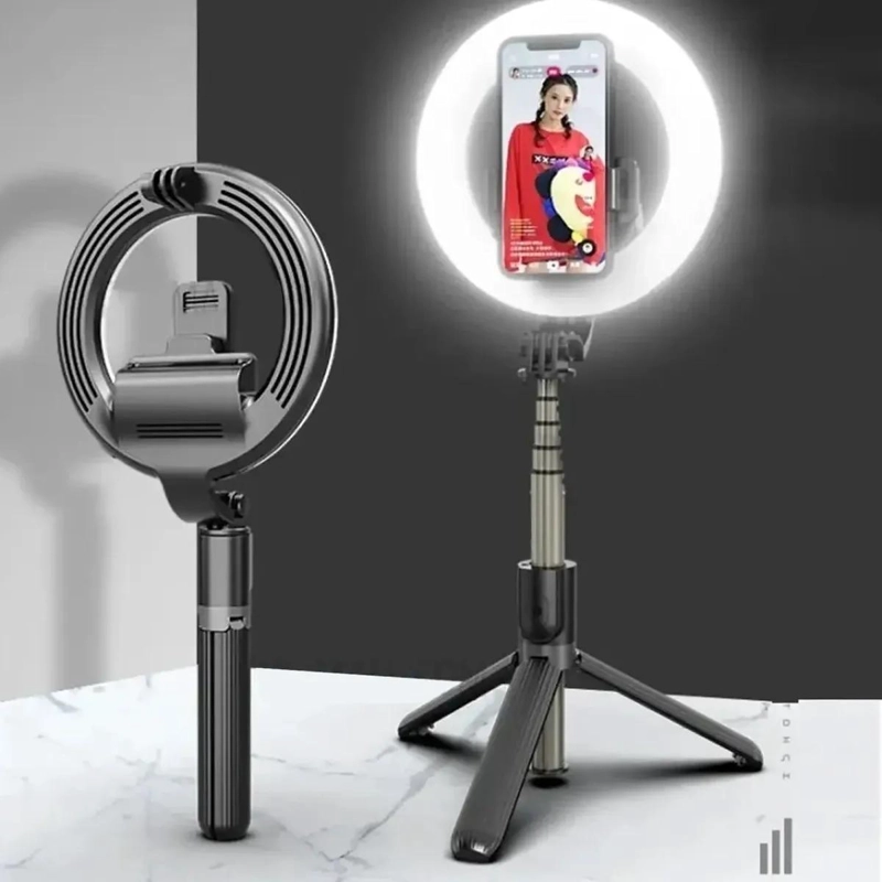 BASTON SELFIE CON ARO LED Y TRIPODE RETRACTIL - 4