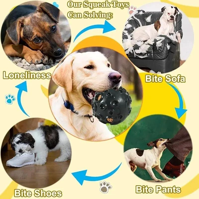 PELOTA DE JUGUETE PARA PERROS CON SONIDO ESTIMULANTE - 7