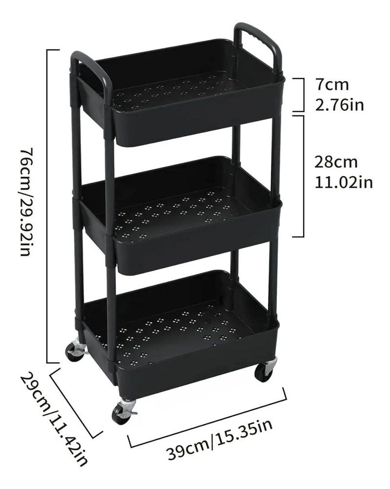 CARRITO ORGANIZADOR MULTIUSOS CON RUEDAS Y 3 NIVELES - 9