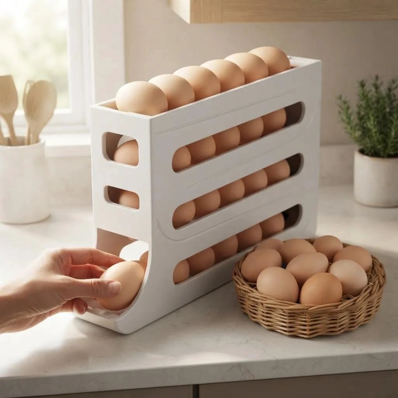 ORGANIZADOR DESLIZANTE PARA HUEVOS DE PLASTICO 36 UNIDADES - 1