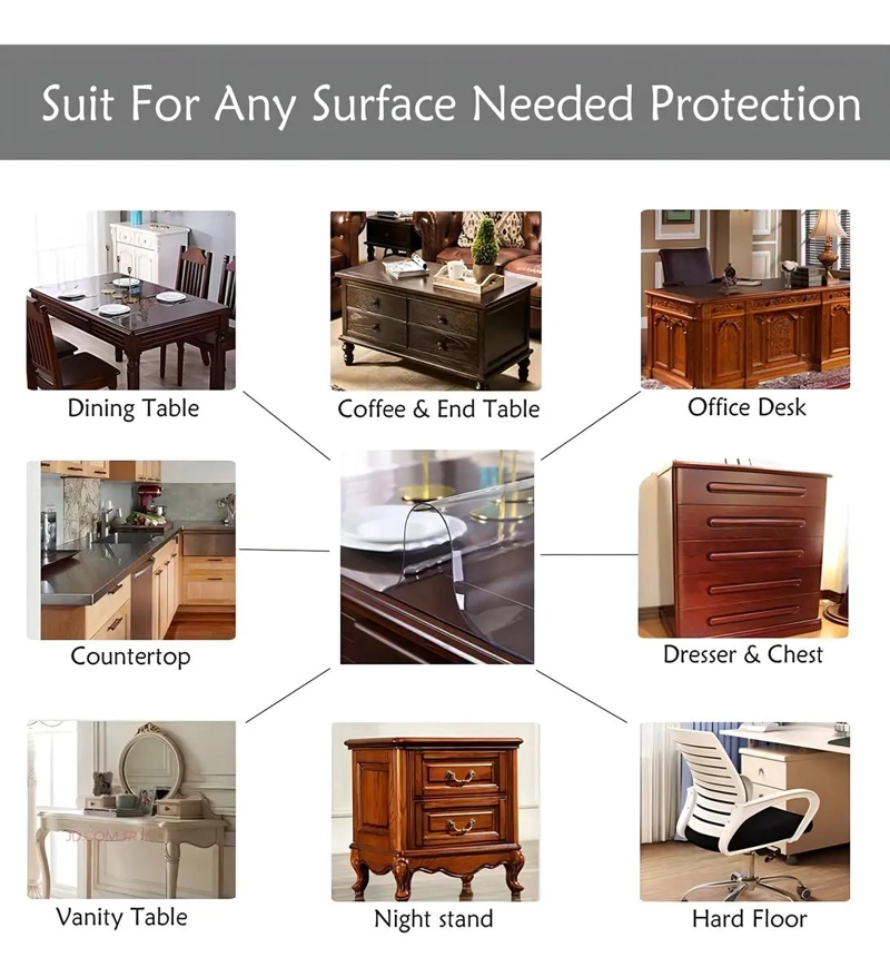 MANTEL TRANSPARENTE PROTECTOR 90X183 CM PARA MESA - 7