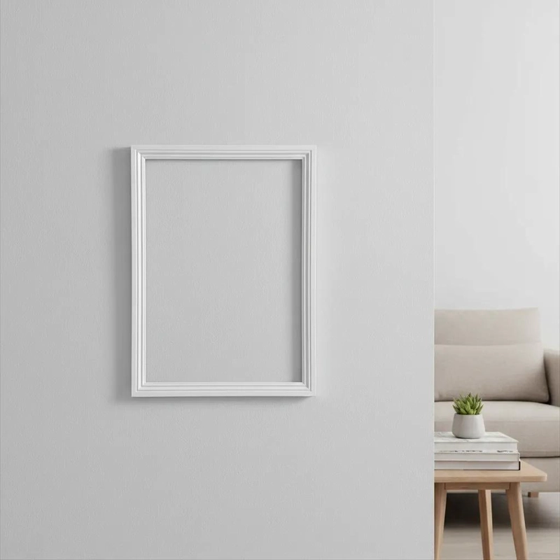 MARCO DECORATIVO MDF 50X70 BLANCO CON BISEL ELEGANTE - 1