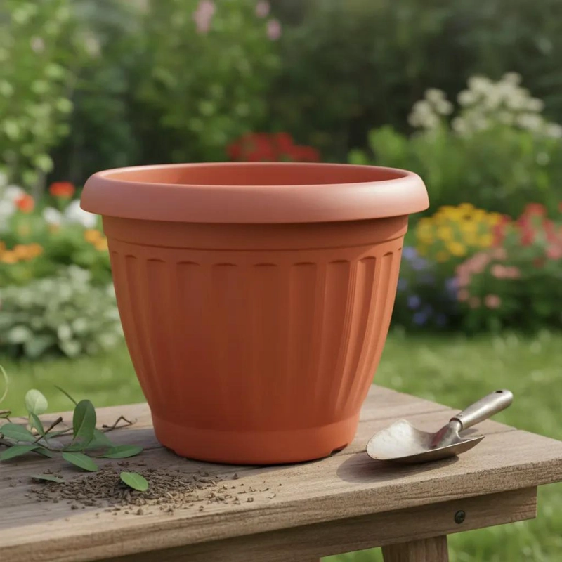 MACETERO DE PLASTICO TERRACOTA DE 50 CM DE DIAMETRO - 1