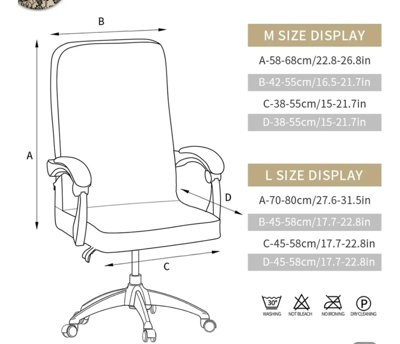 FUNDA PARA SILLA DE ESCRITORIO CON POSABRAZOS Y DISEÑO MODERNO - 2