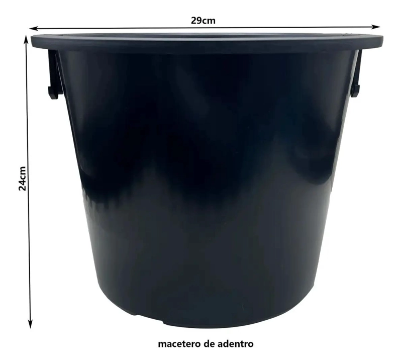 MACETERO CONICO DE PLASTICO 46CM PARA PLANTAS - 4