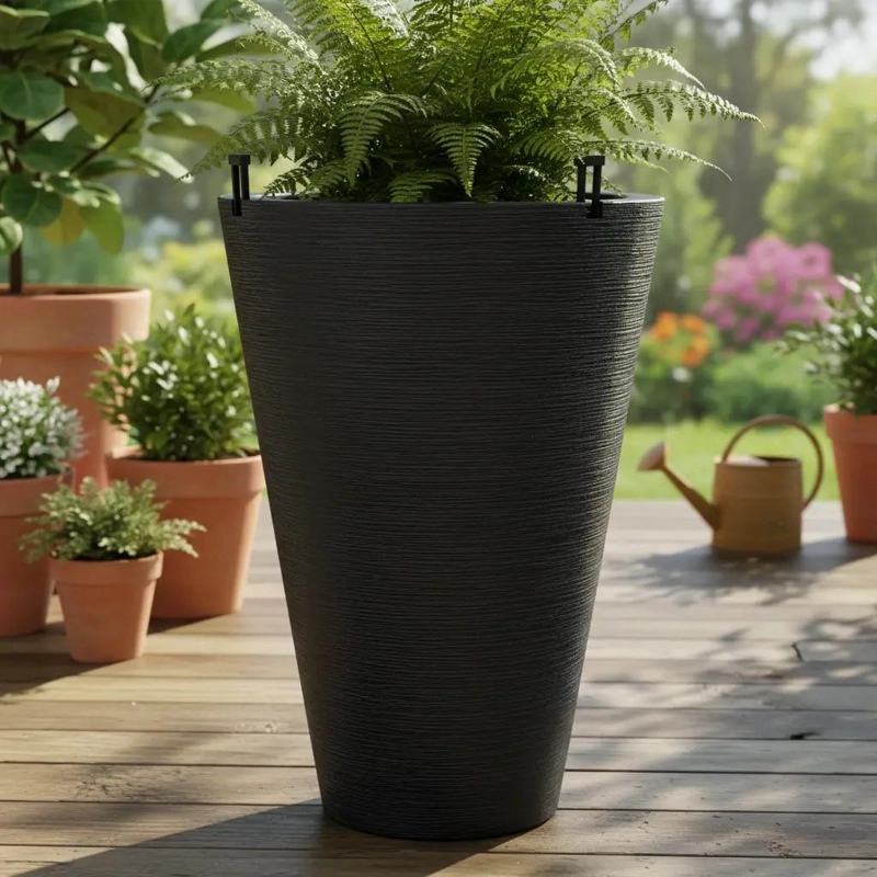 MACETERO CONICO DE PLASTICO 46CM PARA PLANTAS - 7