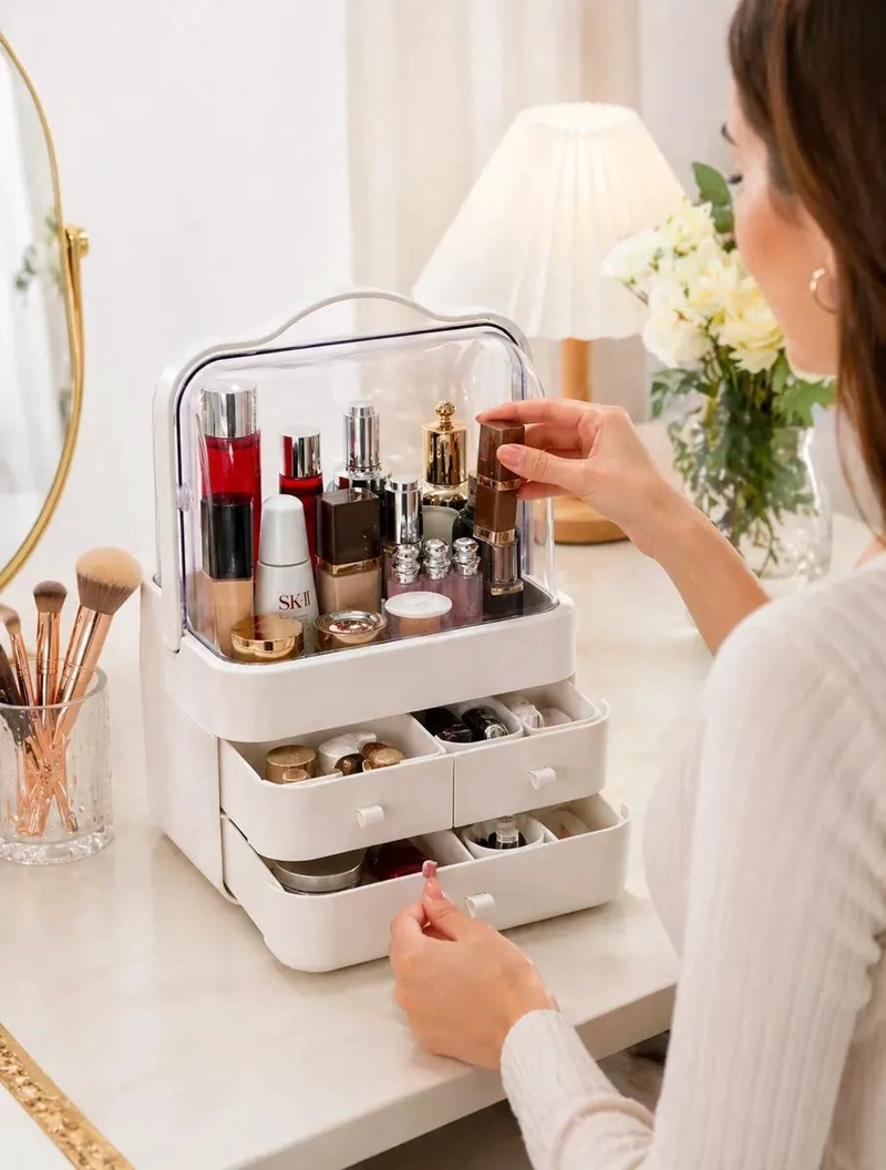 ORGANIZADOR COSME TICO IMPERMEABLE Y ANTIPOLVO PARA BELLEZA - 4