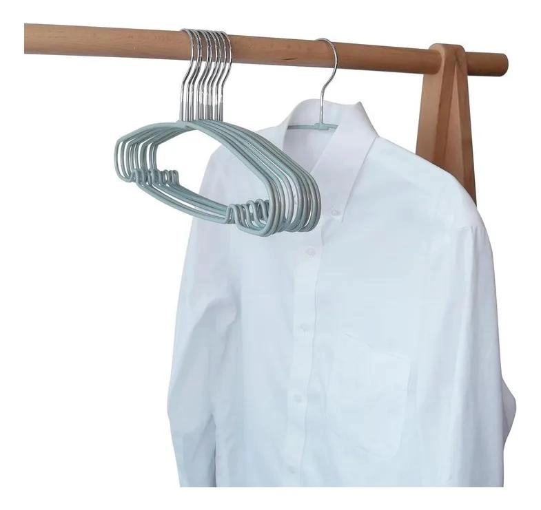 SET DE 10 COLGADORES METALICOS RESISTENTES PARA ROPA - 5