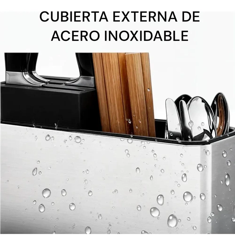 ORGANIZADOR DE CUBIERTOS ESCURRIDOR DE ACERO INOXIDABLE - 7