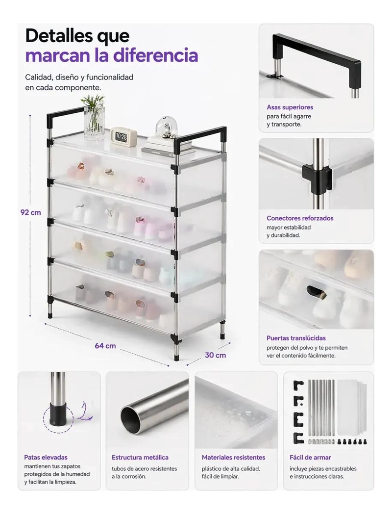 ORGANIZADOR DE ZAPATOS 5 NIVELES PARA 12 PARES - 5