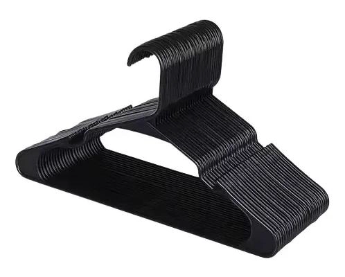 PACK DE 50 COLGADORES DE PLASTICO PARA ROPA EN COLOR NEGRO - 2