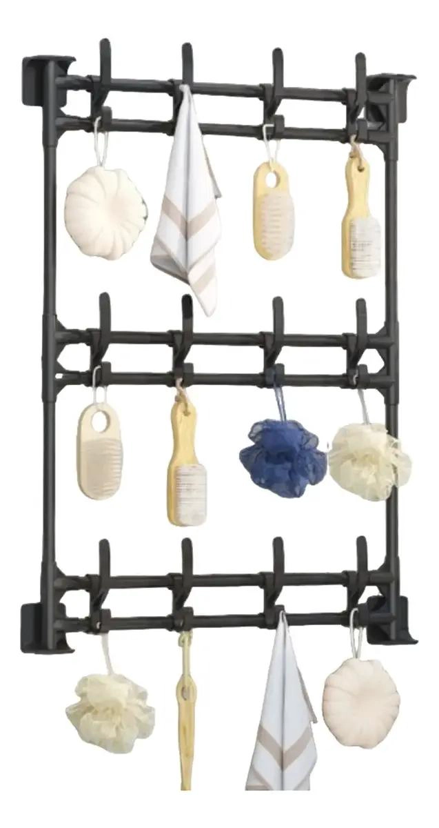 PERCHERO DE PARED ORGANIZADOR DE 3 NIVELES CON GANCHOS - 1