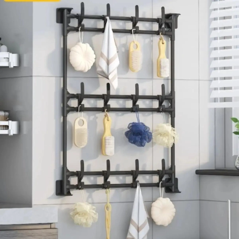 PERCHERO DE PARED ORGANIZADOR DE 3 NIVELES CON GANCHOS - 3