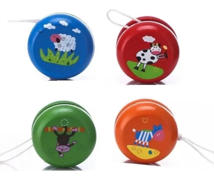 YOYO DE MADERA PARA NIÑOS, PACK DE 12 JUGUETES CLASICOS - 3
