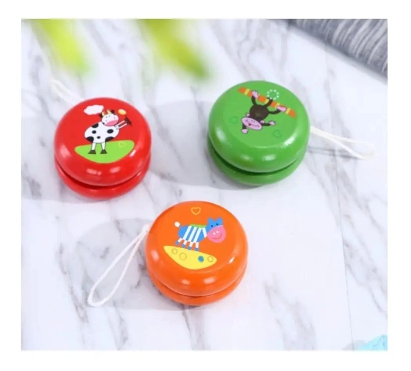 YOYO DE MADERA PARA NIÑOS, PACK DE 12 JUGUETES CLASICOS - 6